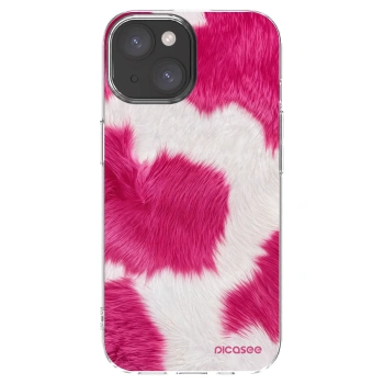 Picasee silikonový průhledný obal pro Apple iPhone 15 - Pink Moo