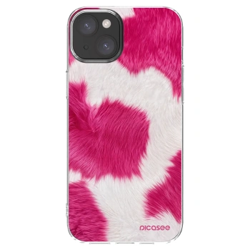Picasee silikonový průhledný obal pro Apple iPhone 15 Plus - Pink Moo