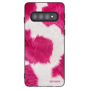 Picasee silikonový černý obal pro Samsung Galaxy S10 G973 - Pink Moo