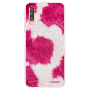 Picasee silikonový průhledný obal pro Samsung Galaxy A70 A705F - Pink Moo