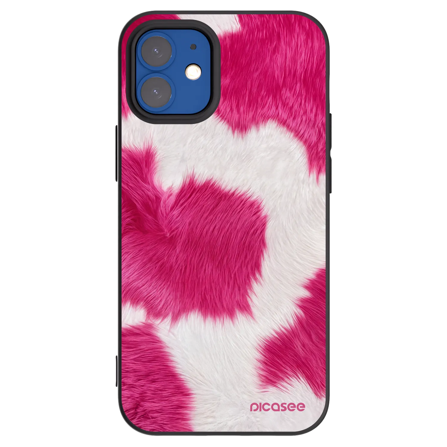 Picasee silikonový černý obal pro Apple iPhone 12 mini - Pink Moo