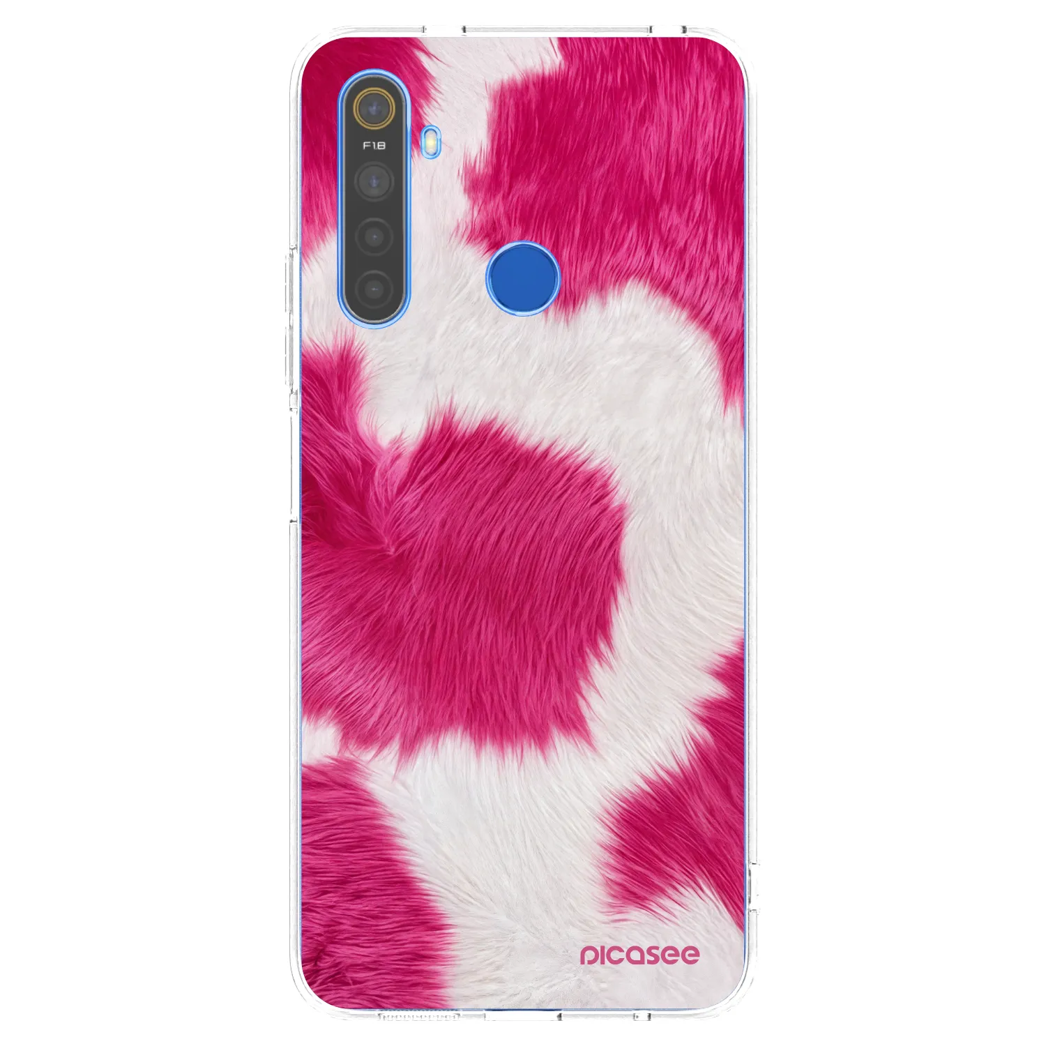 Picasee silikonový průhledný obal pro Realme 5 - Pink Moo