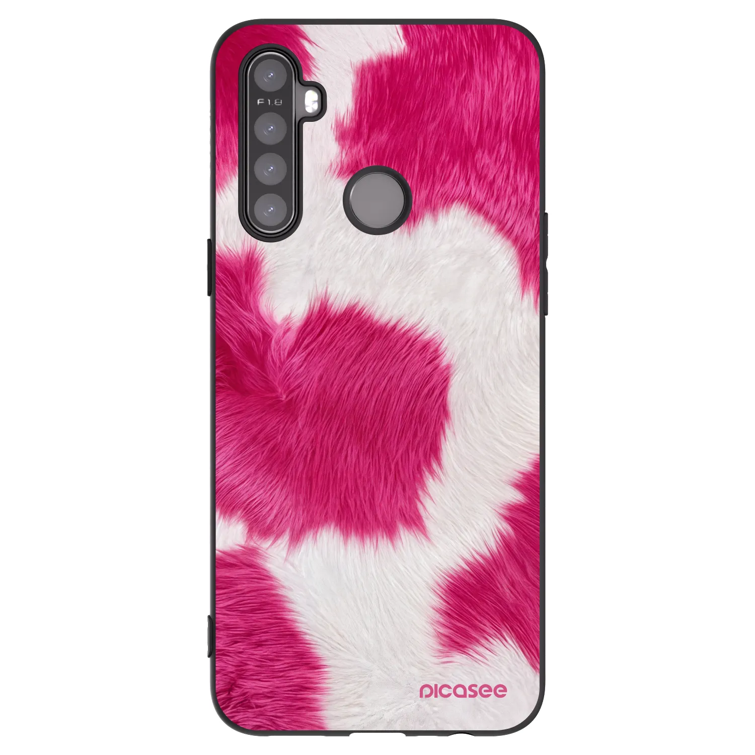 Picasee silikonový černý obal pro Realme 5 - Pink Moo