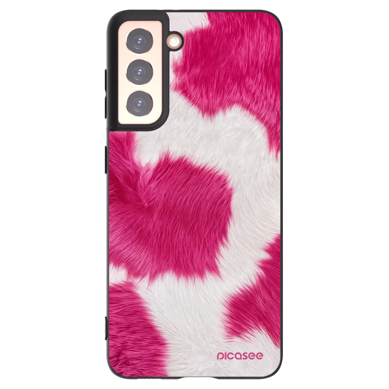 Picasee silikonový černý obal pro Samsung Galaxy S21 5G G991B - Pink Moo