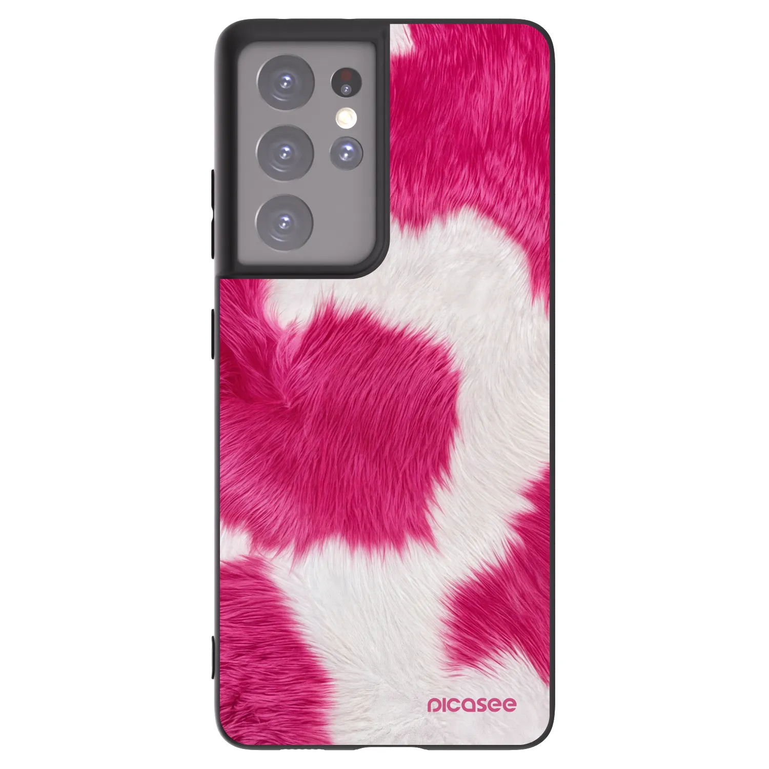 Picasee silikonový černý obal pro Samsung Galaxy S21 Ultra 5G G998B - Pink Moo