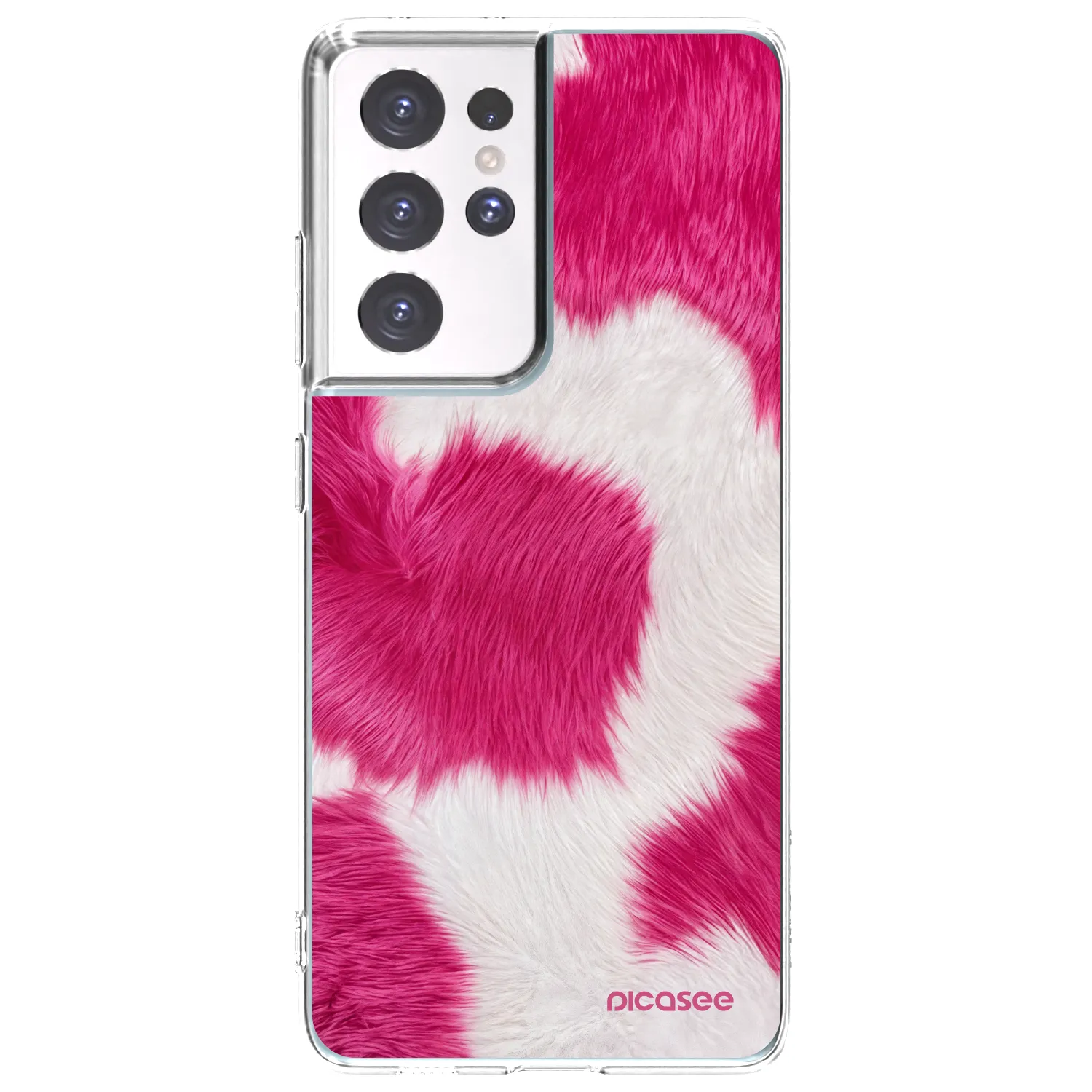 Picasee silikonový průhledný obal pro Samsung Galaxy S21 Ultra 5G G998B - Pink Moo