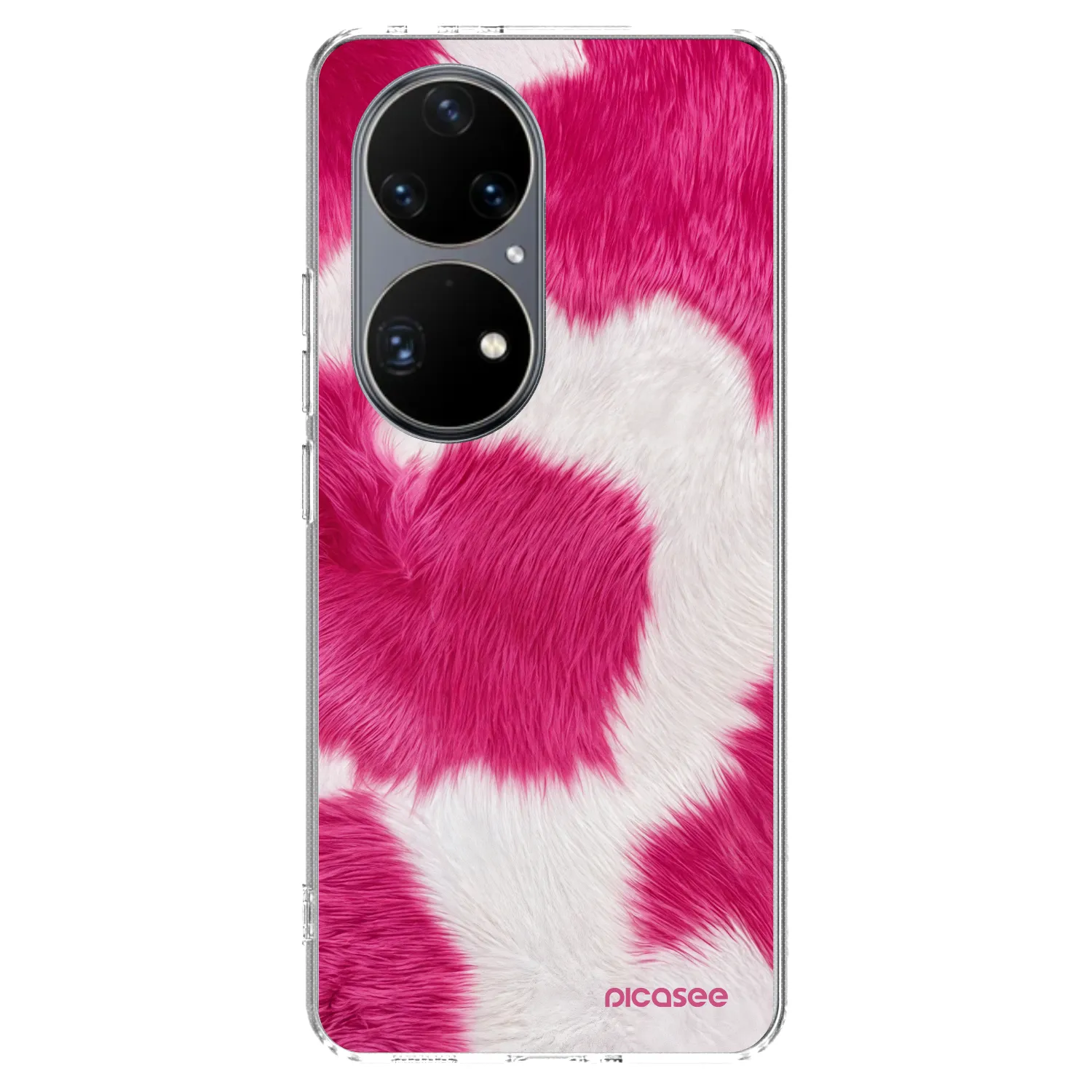 Picasee silikonový průhledný obal pro Huawei P50 - Pink Moo