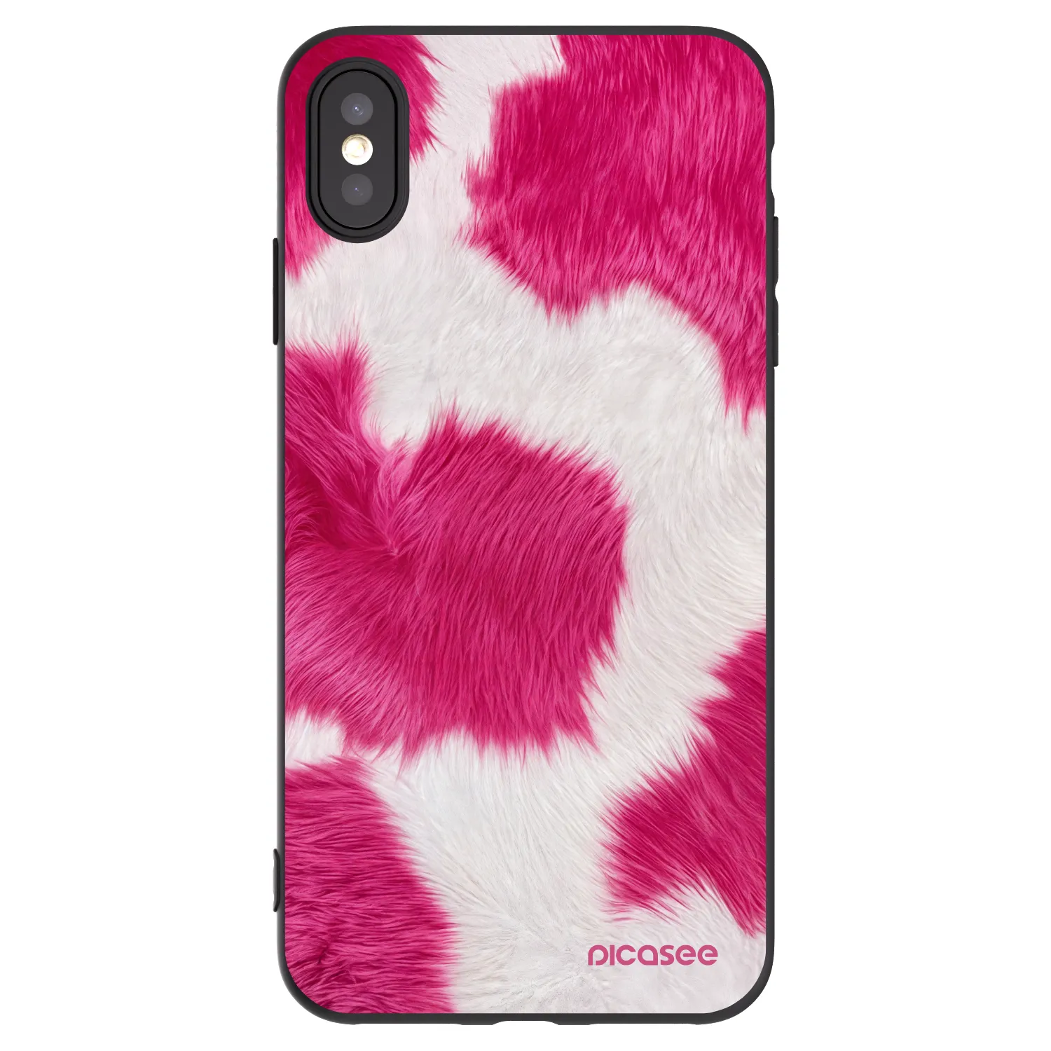 Picasee silikonový černý obal pro Apple iPhone XS Max - Pink Moo