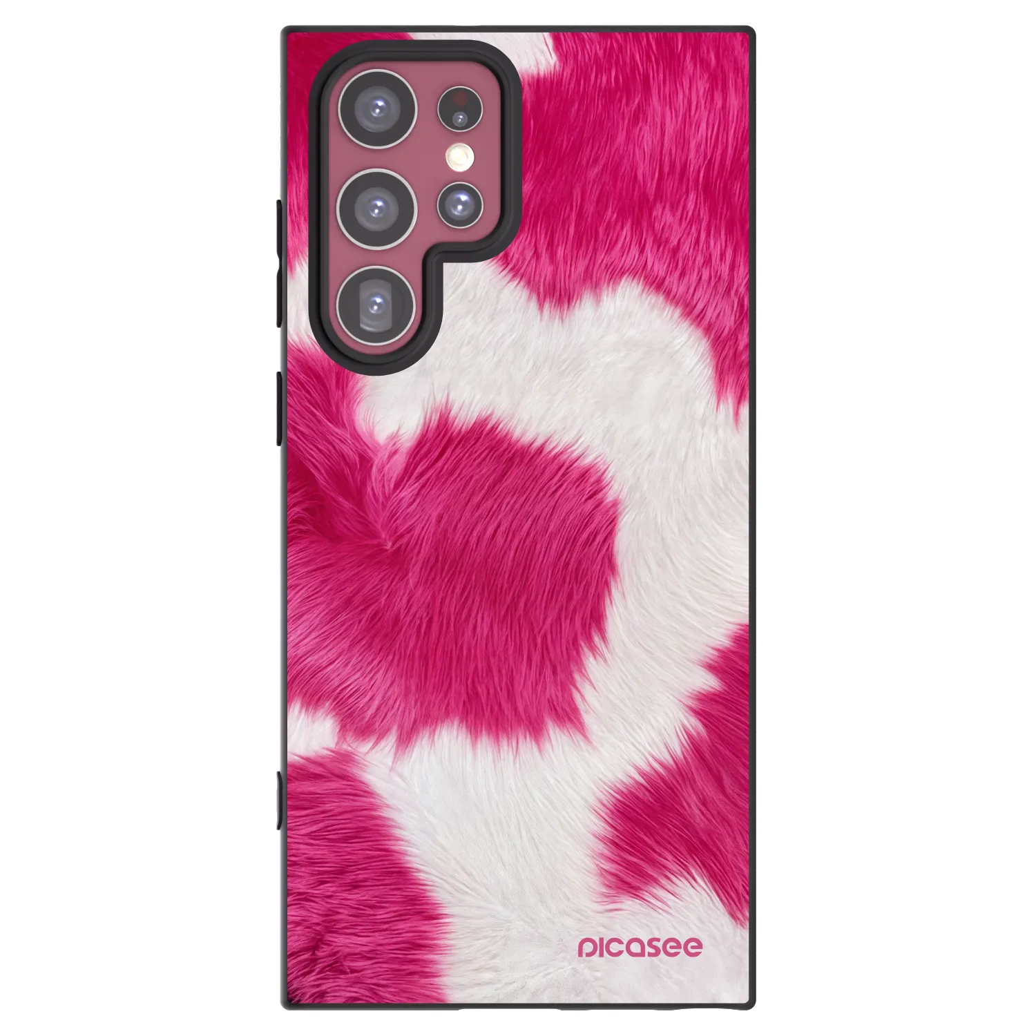 Picasee silikonový černý obal pro Samsung Galaxy S22 Ultra 5G - Pink Moo