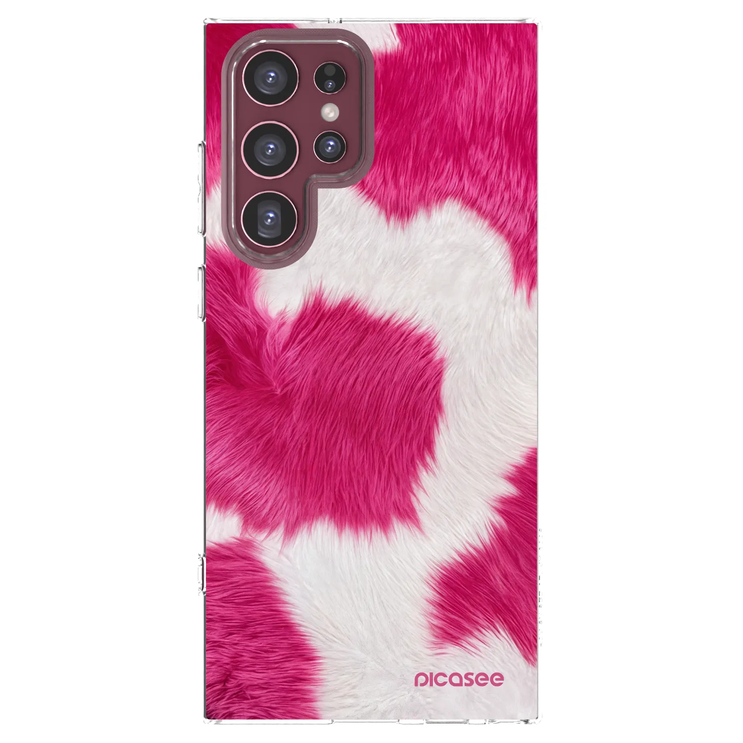 Picasee silikonový průhledný obal pro Samsung Galaxy S22 Ultra 5G - Pink Moo