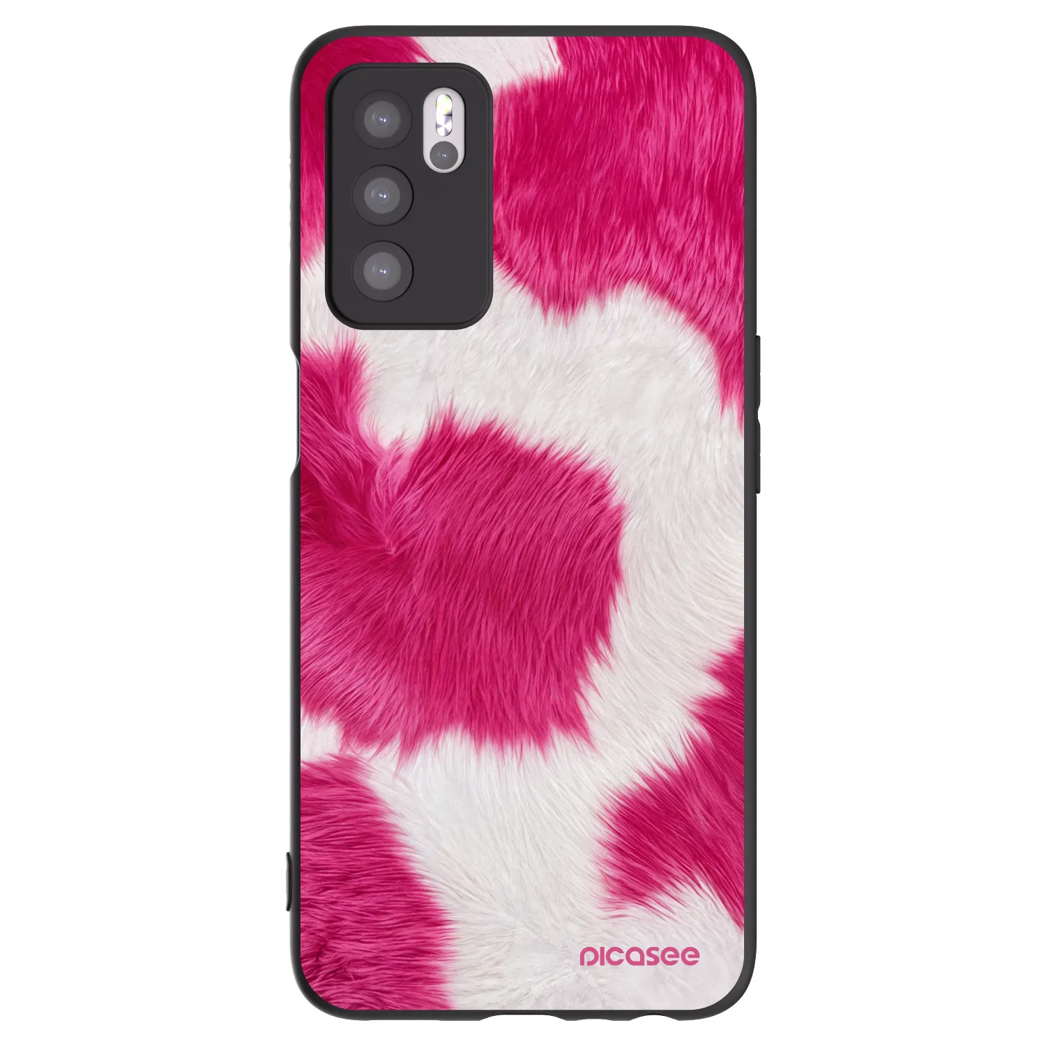 Picasee silikonový černý obal pro OPPO A16s - Pink Moo