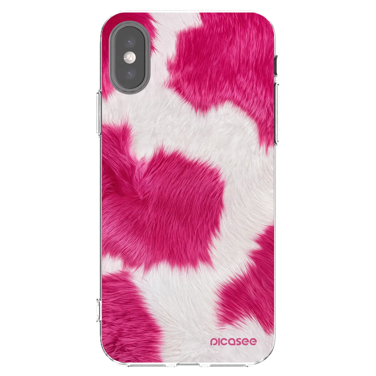Picasee silikonový průhledný obal pro Apple iPhone X/XS - Pink Moo
