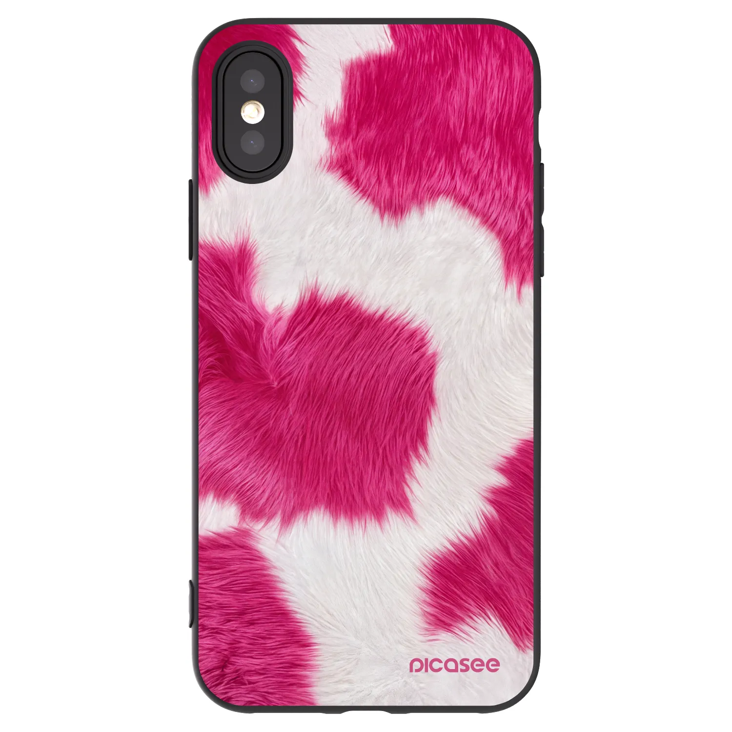 Picasee silikonový černý obal pro Apple iPhone X/XS - Pink Moo