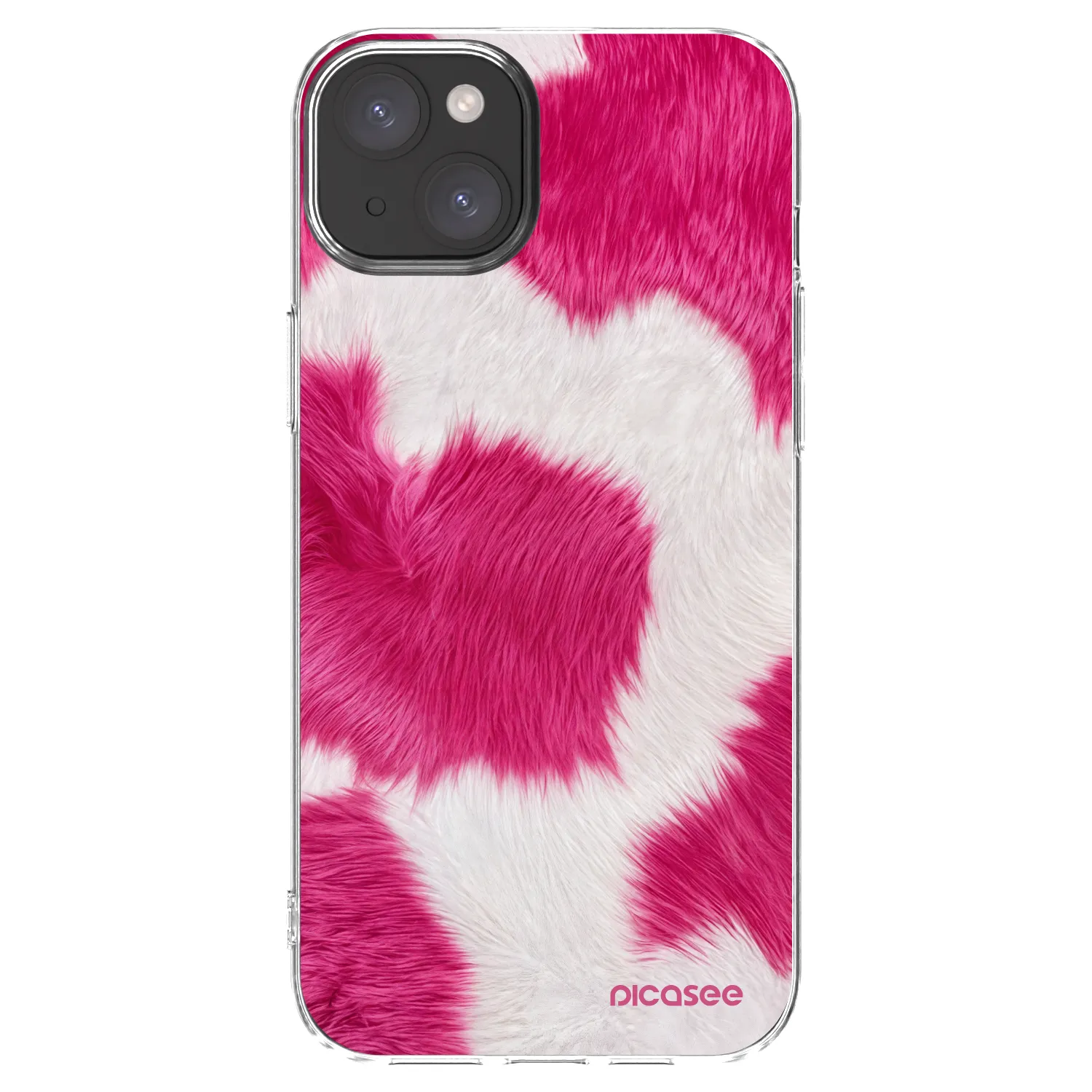 Picasee silikonový průhledný obal pro Apple iPhone 15 Plus - Pink Moo