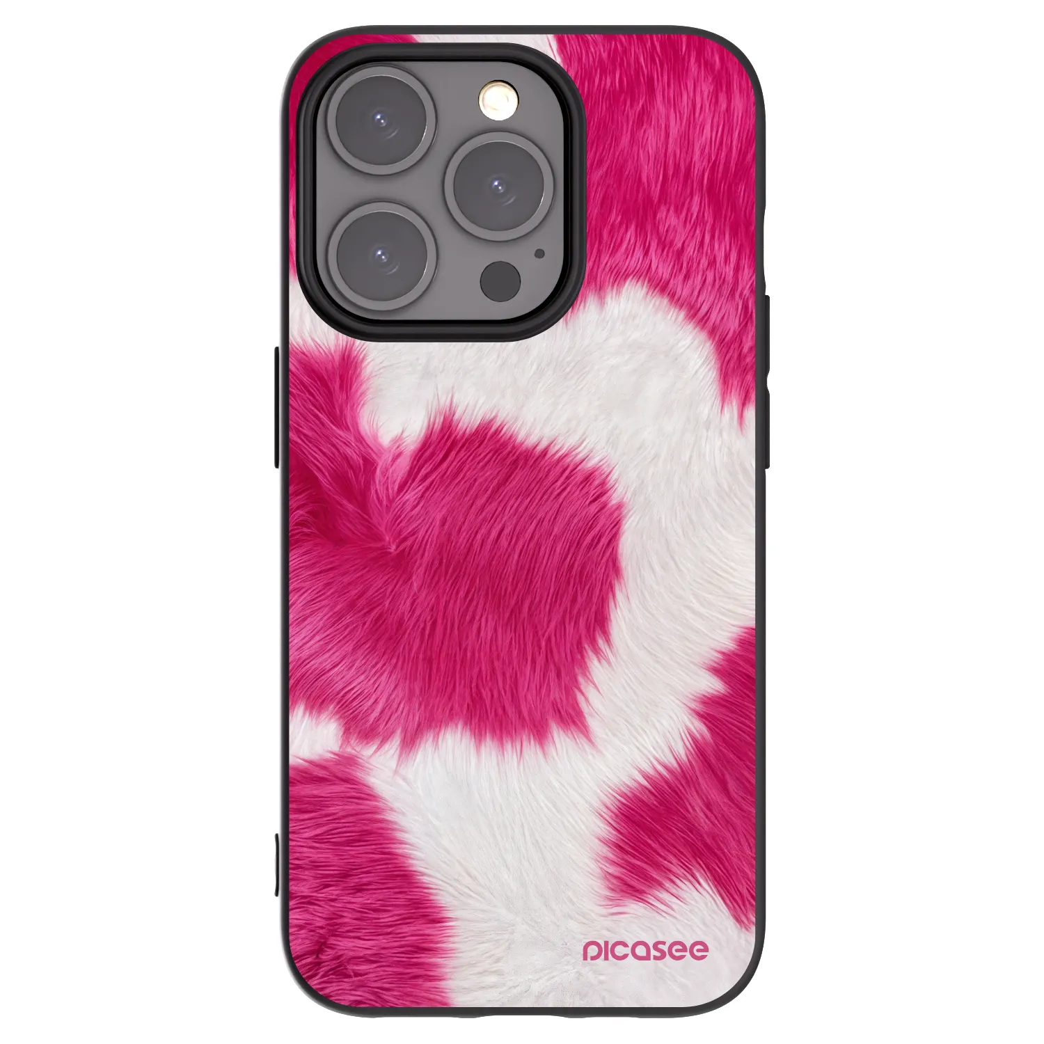 Picasee silikonový černý obal pro Apple iPhone 15 Pro - Pink Moo