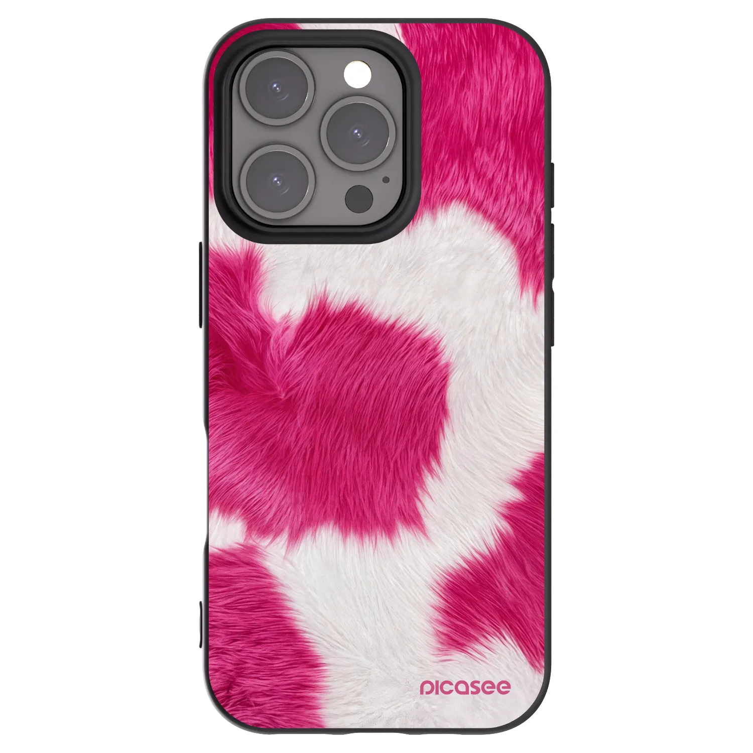 Picasee silikonový černý obal pro Apple iPhone 16 Pro - Pink Moo