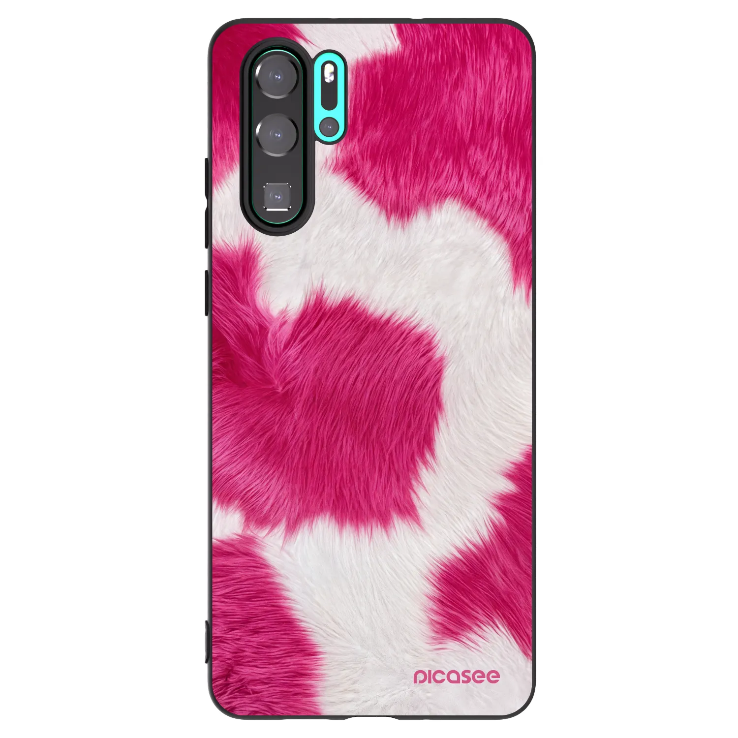 Picasee silikonový černý obal pro Huawei P30 Pro - Pink Moo