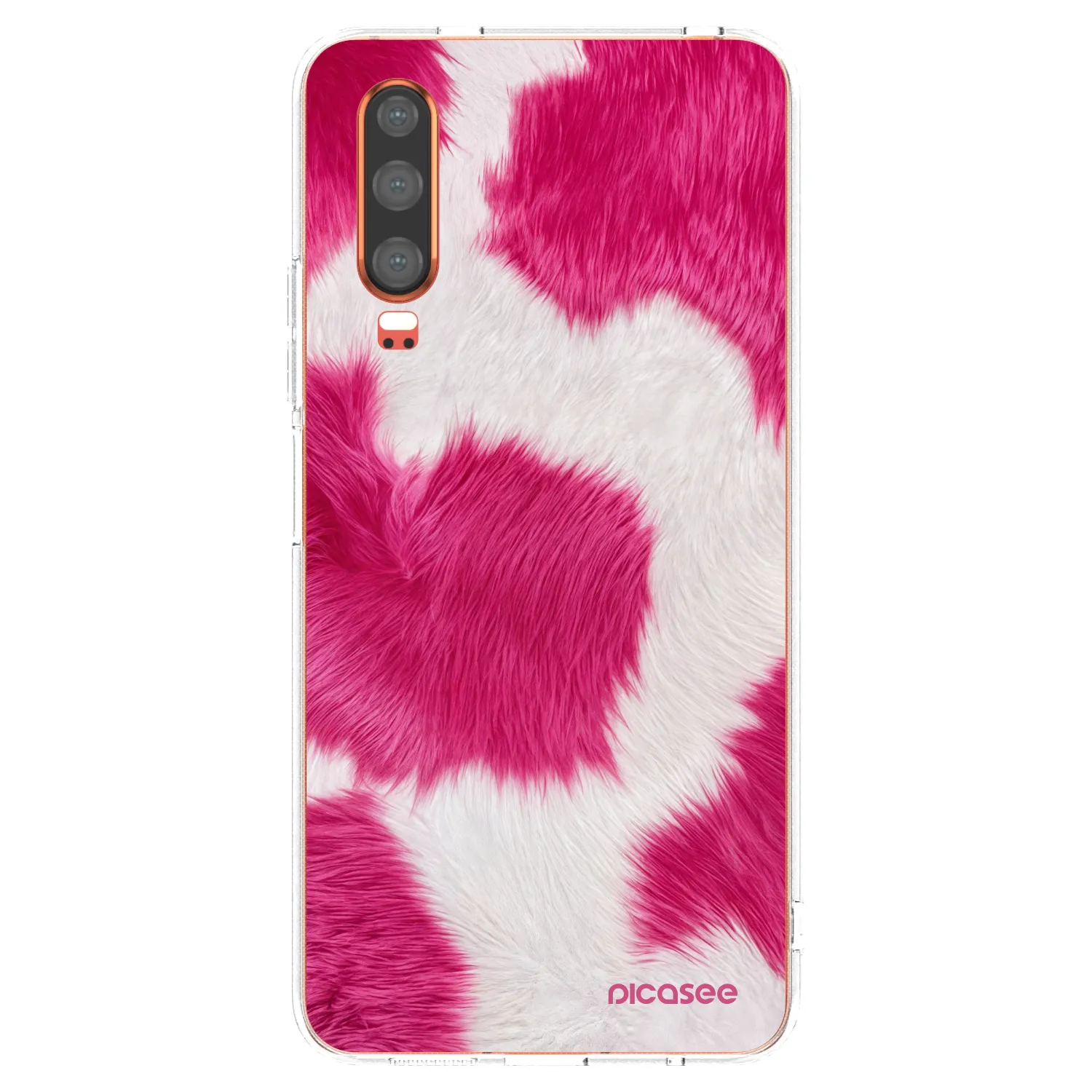 Picasee silikonový průhledný obal pro Huawei P30 - Pink Moo