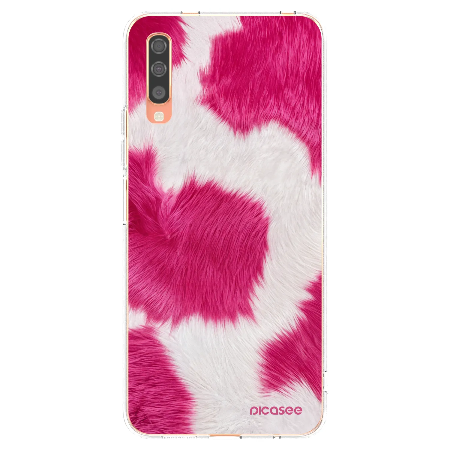 Picasee silikonový průhledný obal pro Samsung Galaxy A70 A705F - Pink Moo