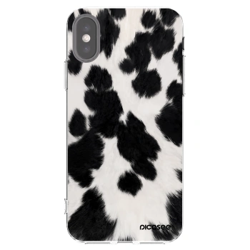 Picasee silikonový průhledný obal pro Apple iPhone X/XS - Black Moo