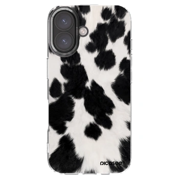 Picasee silikonový průhledný obal pro Apple iPhone 16 - Black Moo