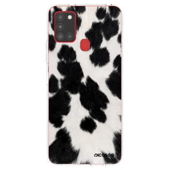 Picasee silikonový průhledný obal pro Samsung Galaxy A21s - Black Moo