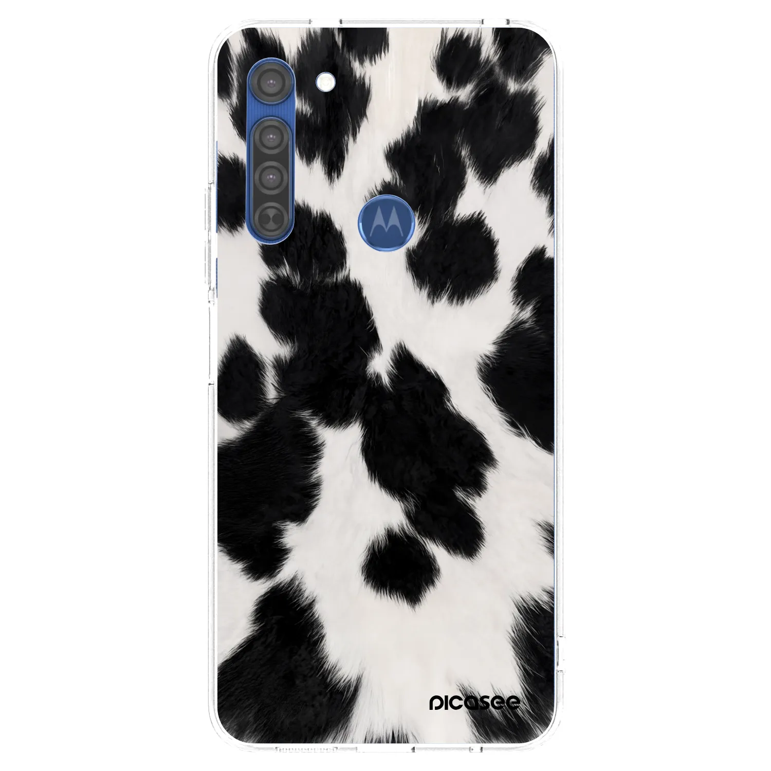 Picasee silikonový průhledný obal pro Motorola Moto G8 - Black Moo