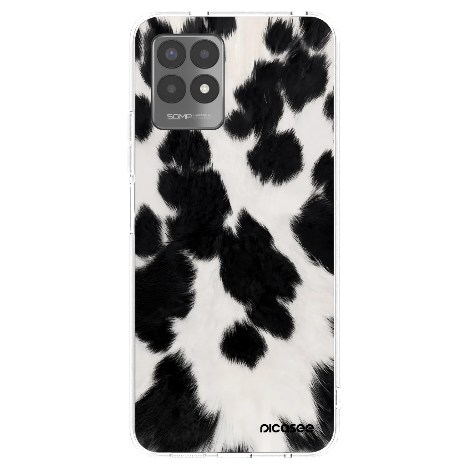 Picasee silikonový průhledný obal pro Realme 8i - Black Moo