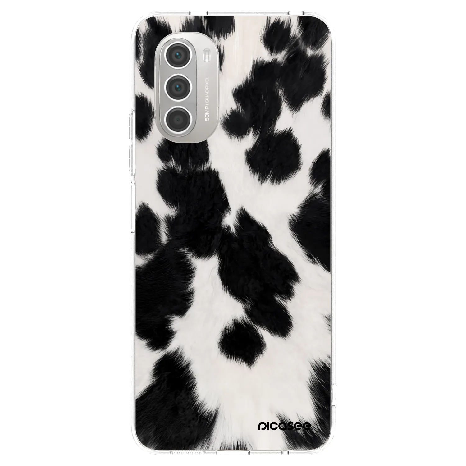 Picasee silikonový průhledný obal pro Motorola Moto G51 - Black Moo