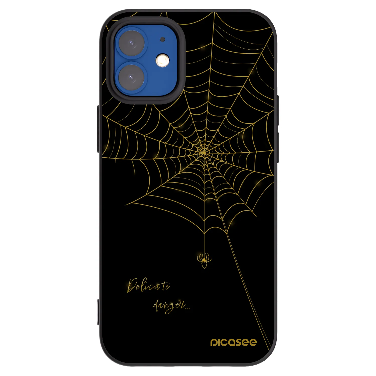 Picasee silikonový černý obal pro Apple iPhone 12 mini - Delicate danger