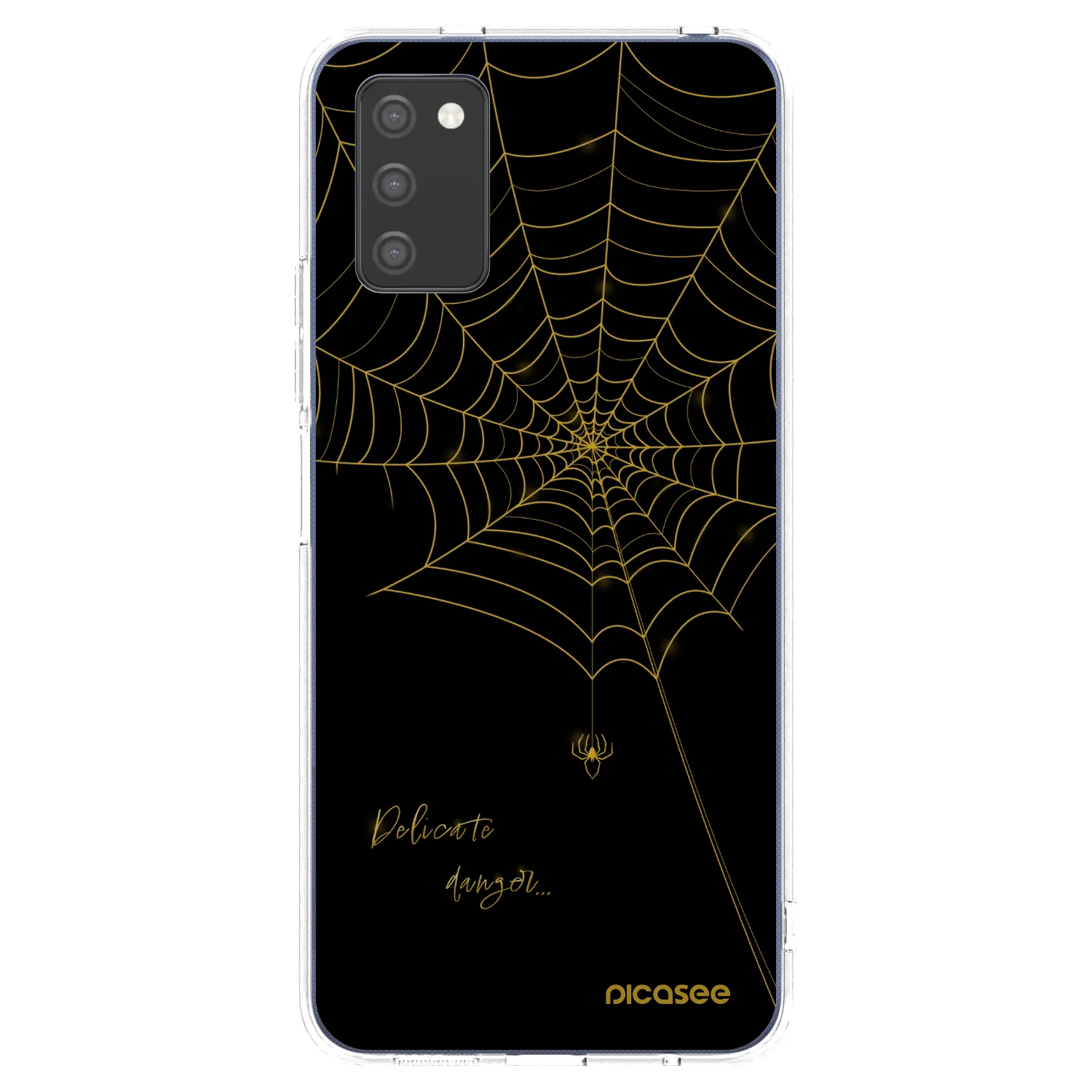 Picasee silikonový průhledný obal pro Samsung Galaxy A03s A037G - Delicate danger