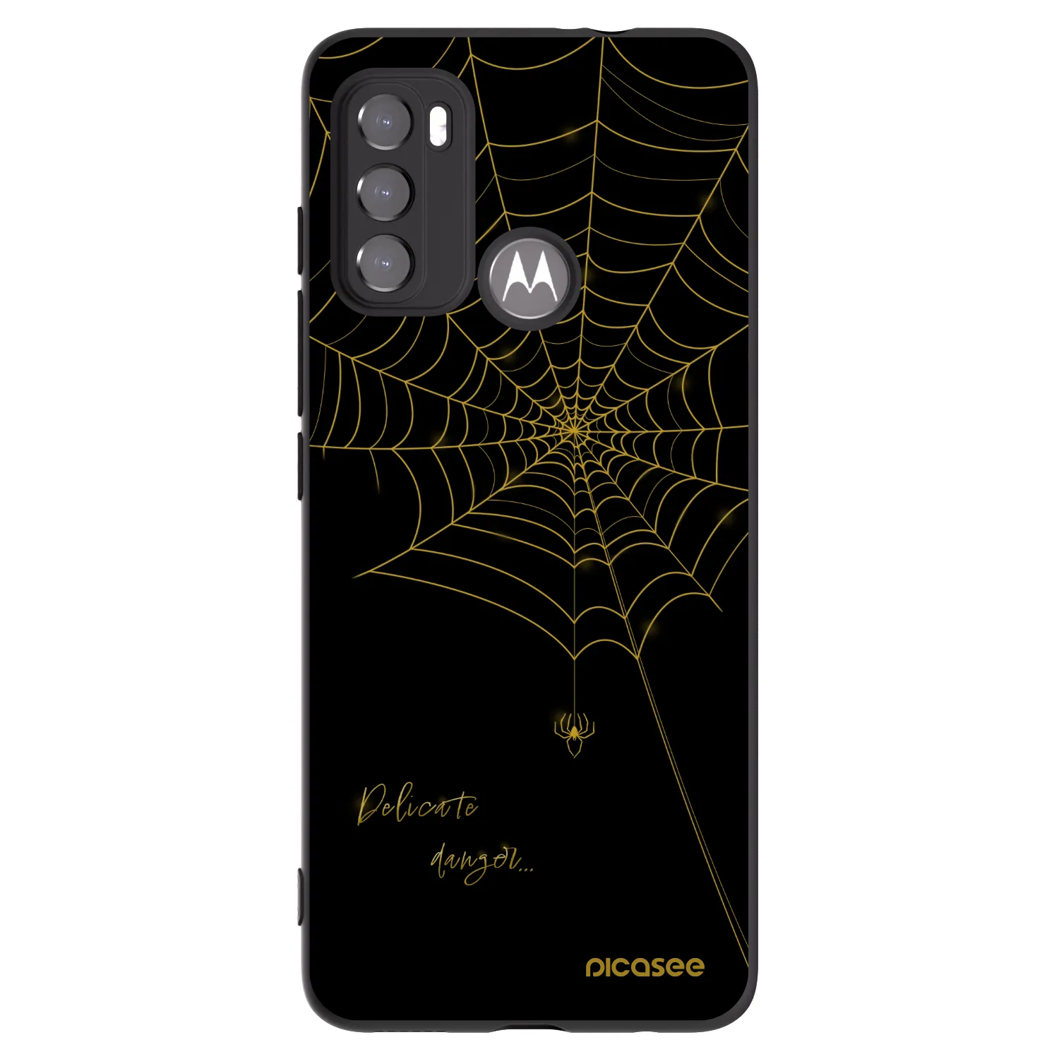 Picasee silikonový černý obal pro Motorola Moto G60 - Delicate danger