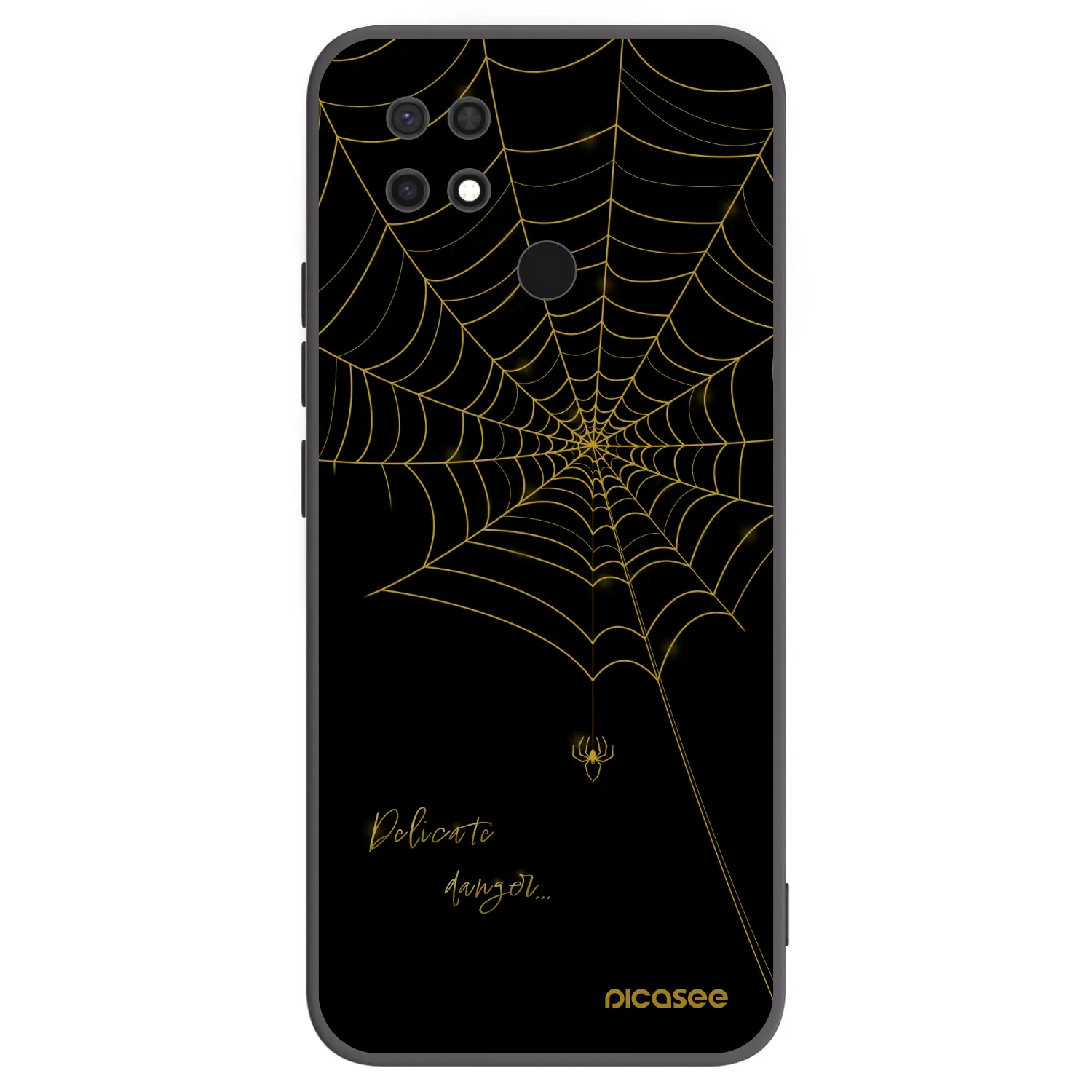 Picasee silikonový černý obal pro Xiaomi Redmi 10C - Delicate danger