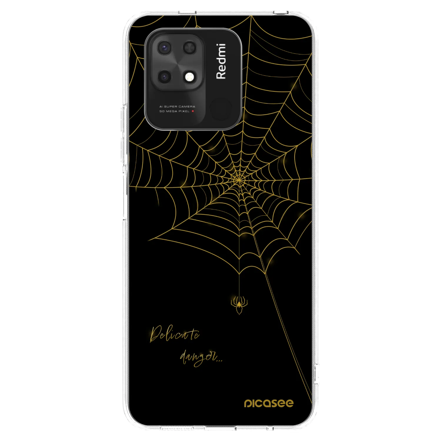 Picasee silikonový průhledný obal pro Xiaomi Redmi 10C - Delicate danger