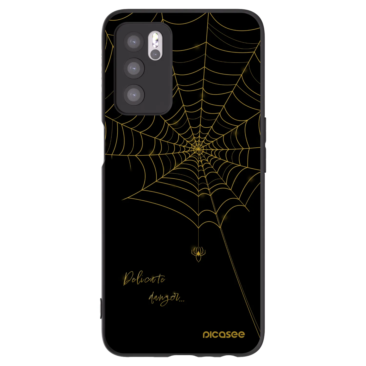 Picasee silikonový černý obal pro OPPO A16s - Delicate danger