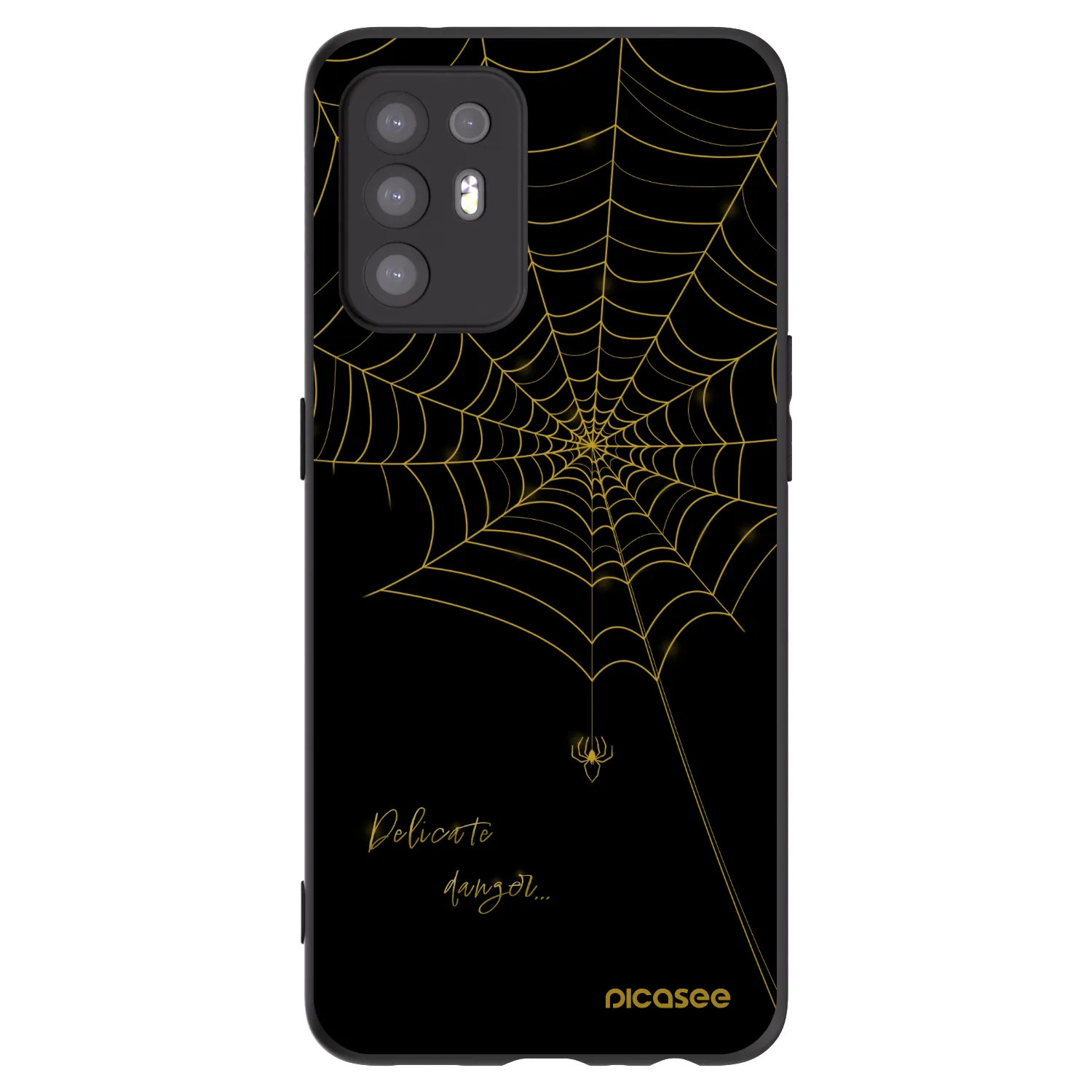 Picasee silikonový černý obal pro OPPO A94 5G - Delicate danger