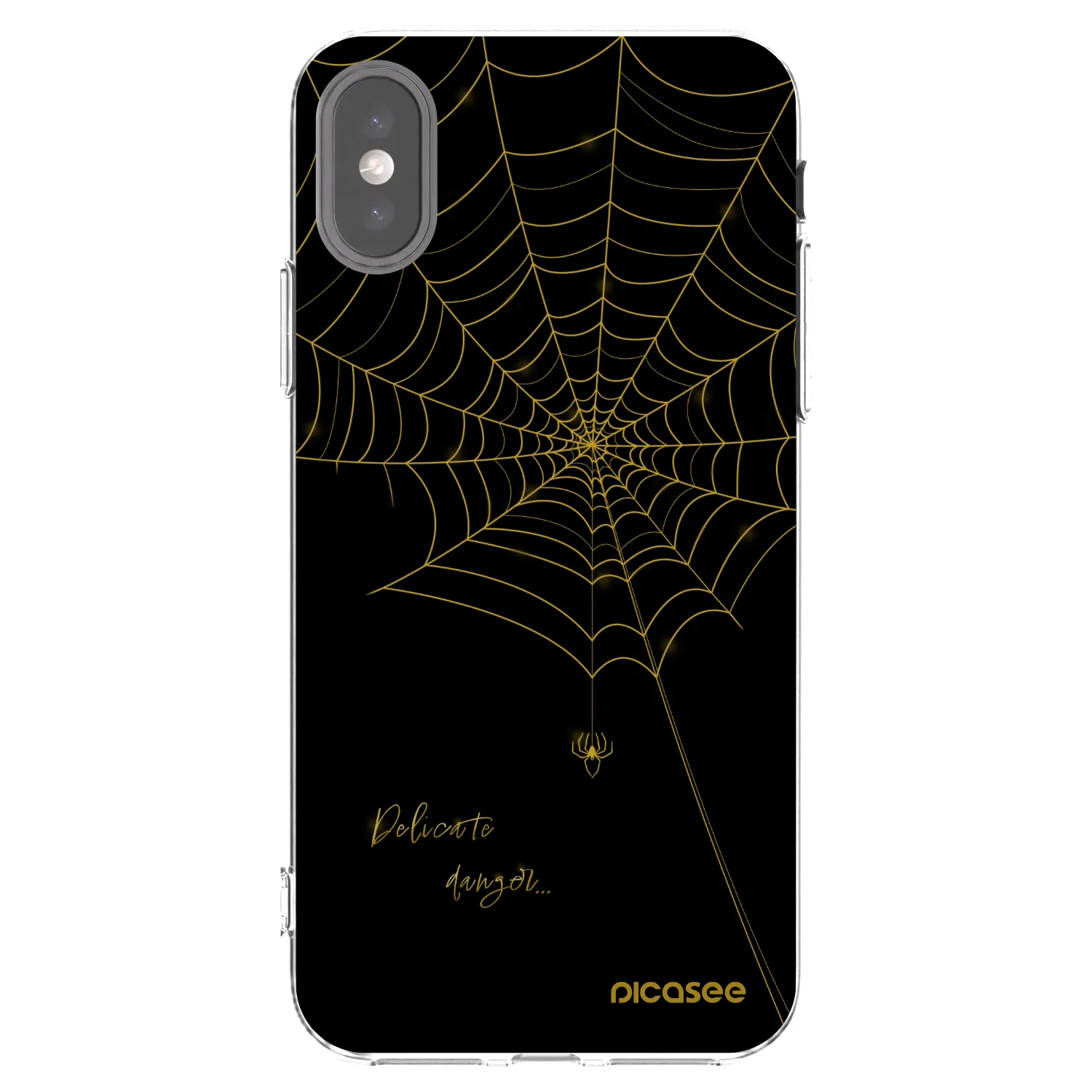 Picasee silikonový průhledný obal pro Apple iPhone X/XS - Delicate danger