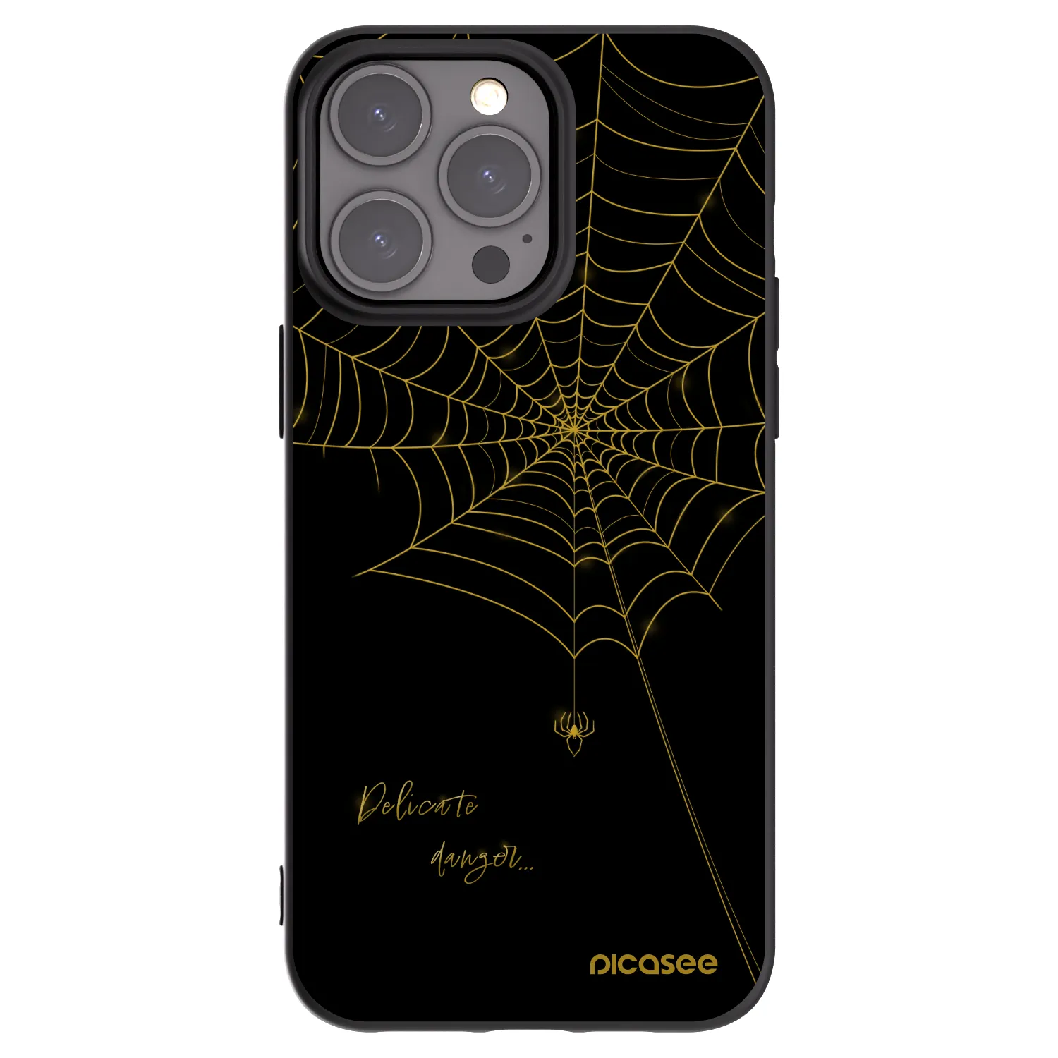 Picasee silikonový černý obal pro Apple iPhone 15 Pro Max - Delicate danger