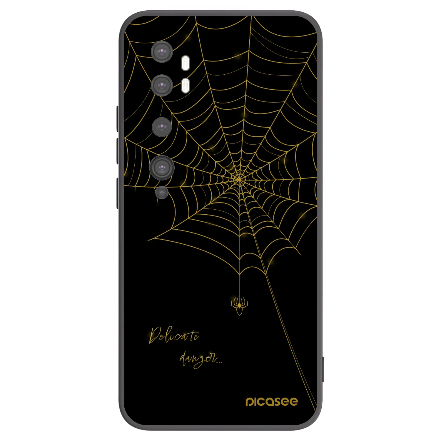 Picasee silikonový černý obal pro Xiaomi Mi Note 10 (Pro) - Delicate danger