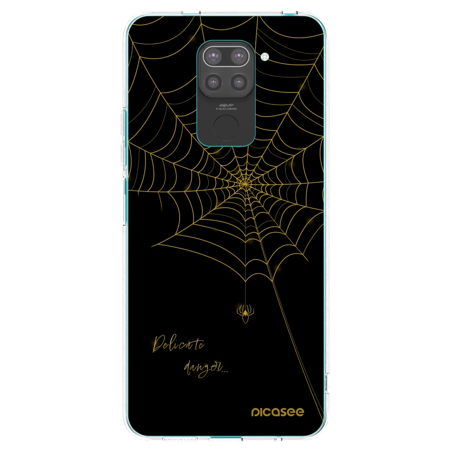 Picasee silikonový černý obal pro Xiaomi Redmi Note 9 - Delicate danger