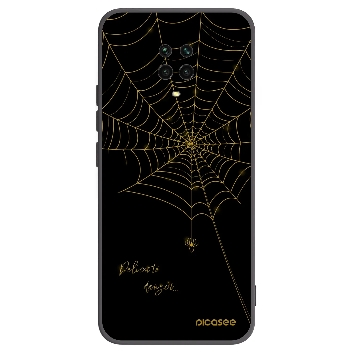 Picasee silikonový černý obal pro Xiaomi Redmi Note 9S - Delicate danger