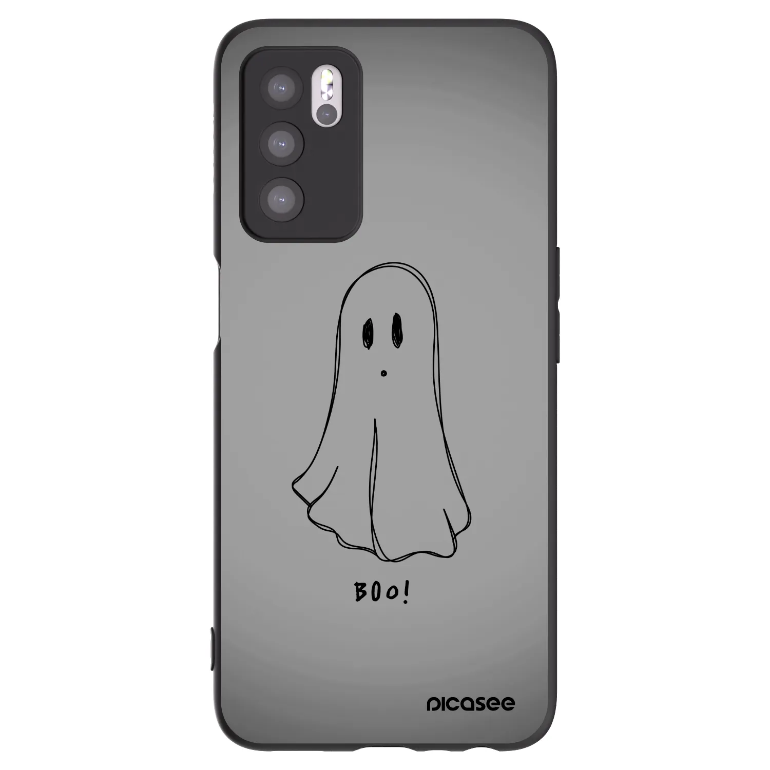 Picasee silikonový černý obal pro OPPO A16s - Ghost