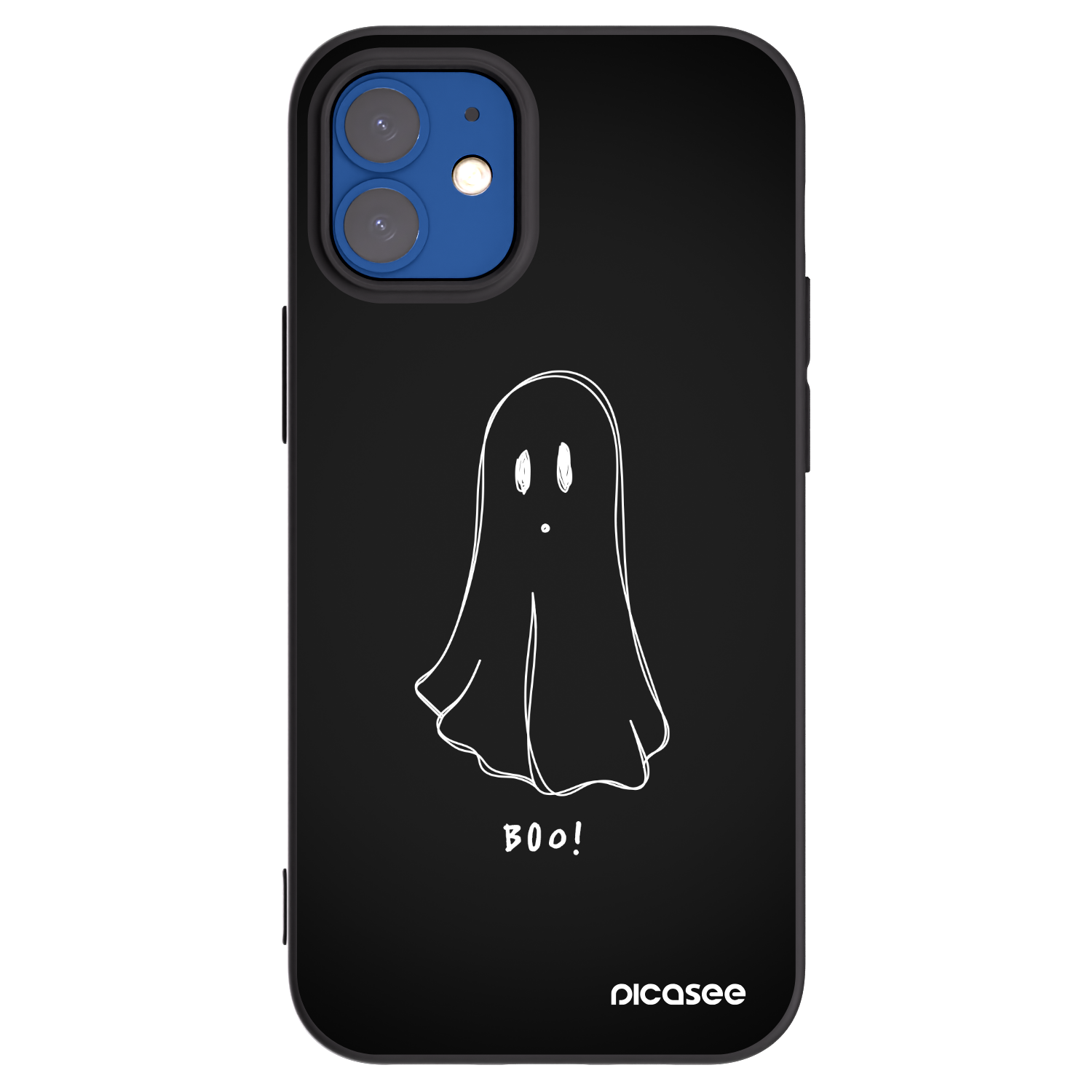 Picasee silikonový černý obal pro Apple iPhone 12 mini - Ghost 2