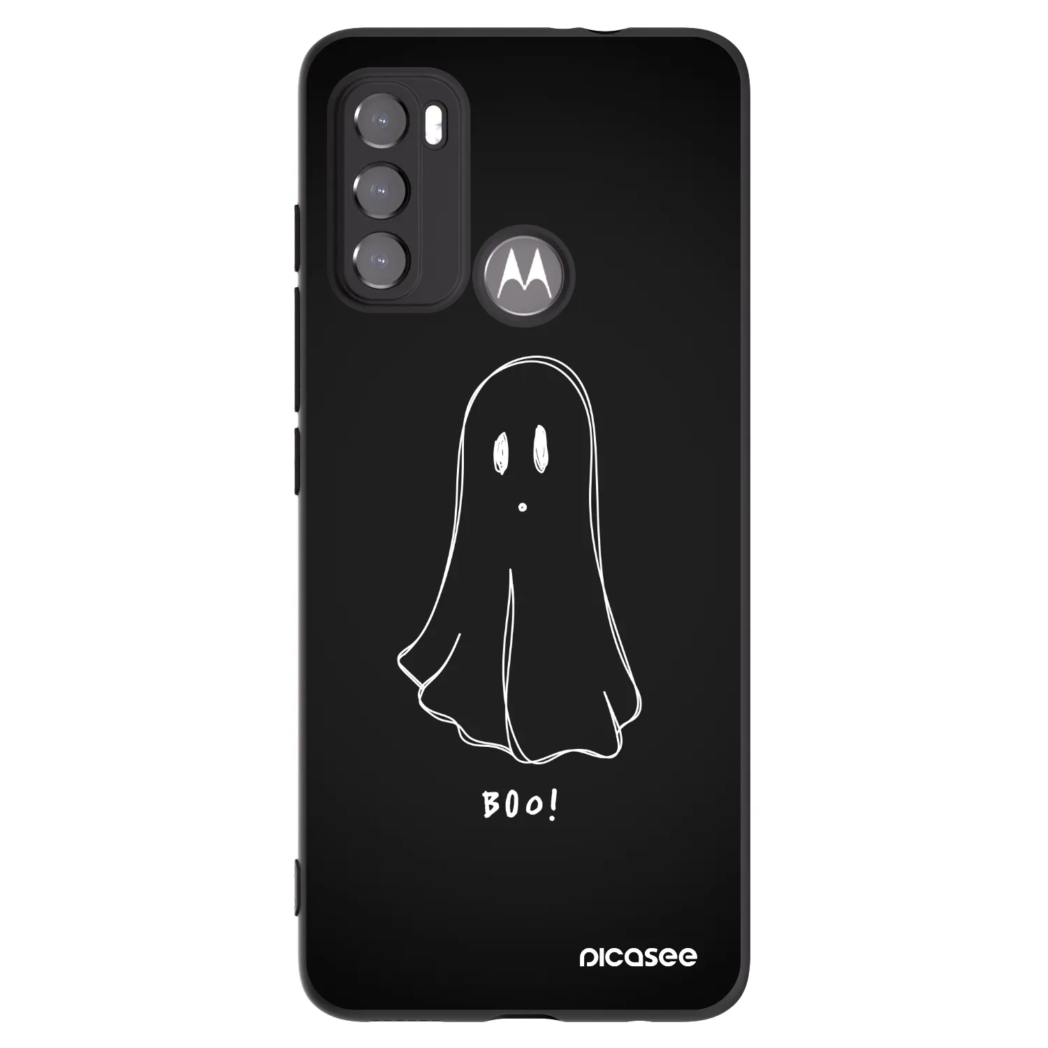 Picasee silikonový černý obal pro Motorola Moto G60 - Ghost 2
