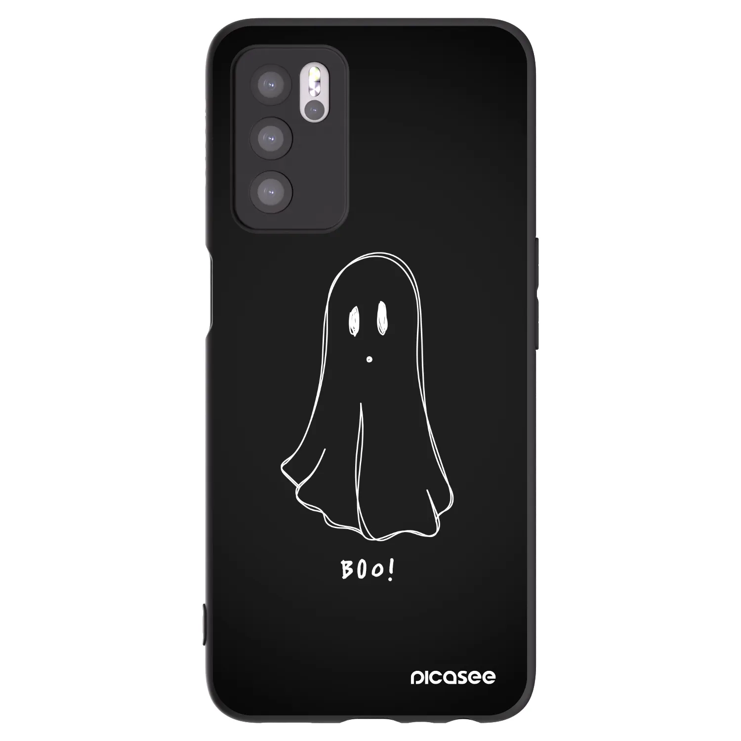 Picasee silikonový černý obal pro OPPO A16s - Ghost 2