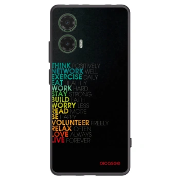 Picasee silikonový černý obal pro Motorola Moto G35 5G - Motto života