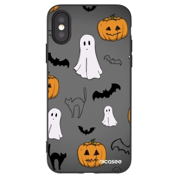 Picasee silikonový černý obal pro Apple iPhone X/XS - Spooky crew