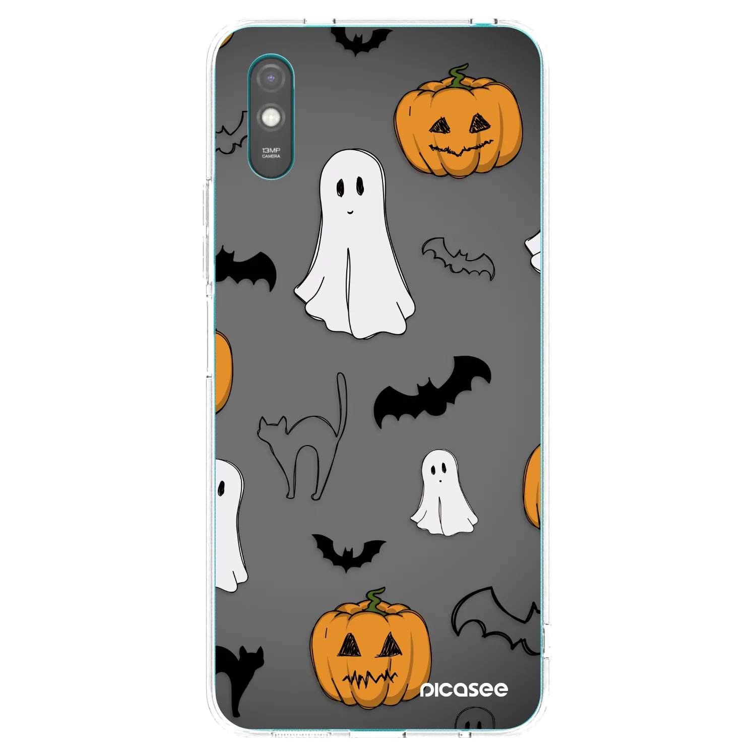 Picasee silikonový průhledný obal pro Xiaomi Redmi 9A - Spooky crew