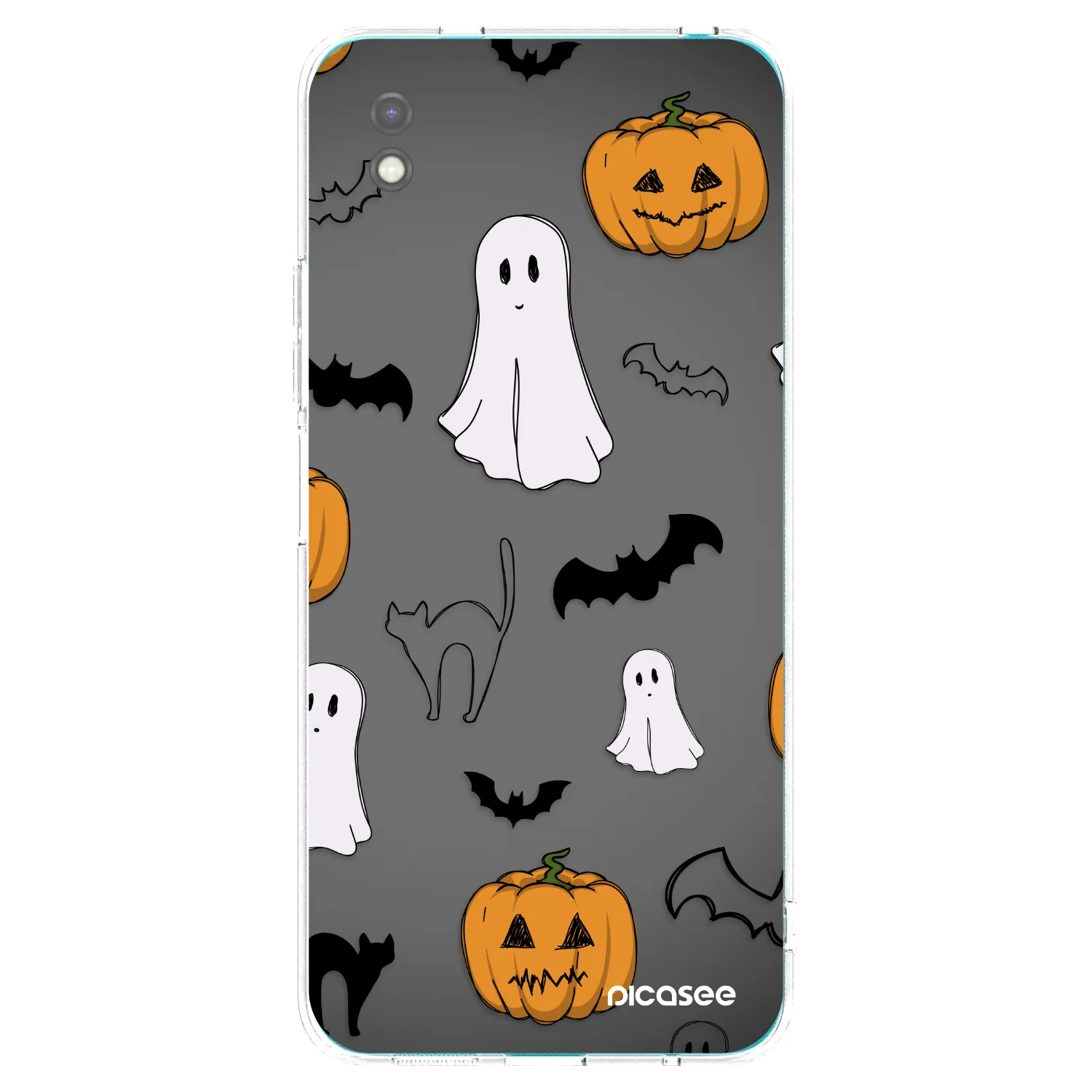 Picasee silikonový černý obal pro Xiaomi Redmi 9A - Spooky crew