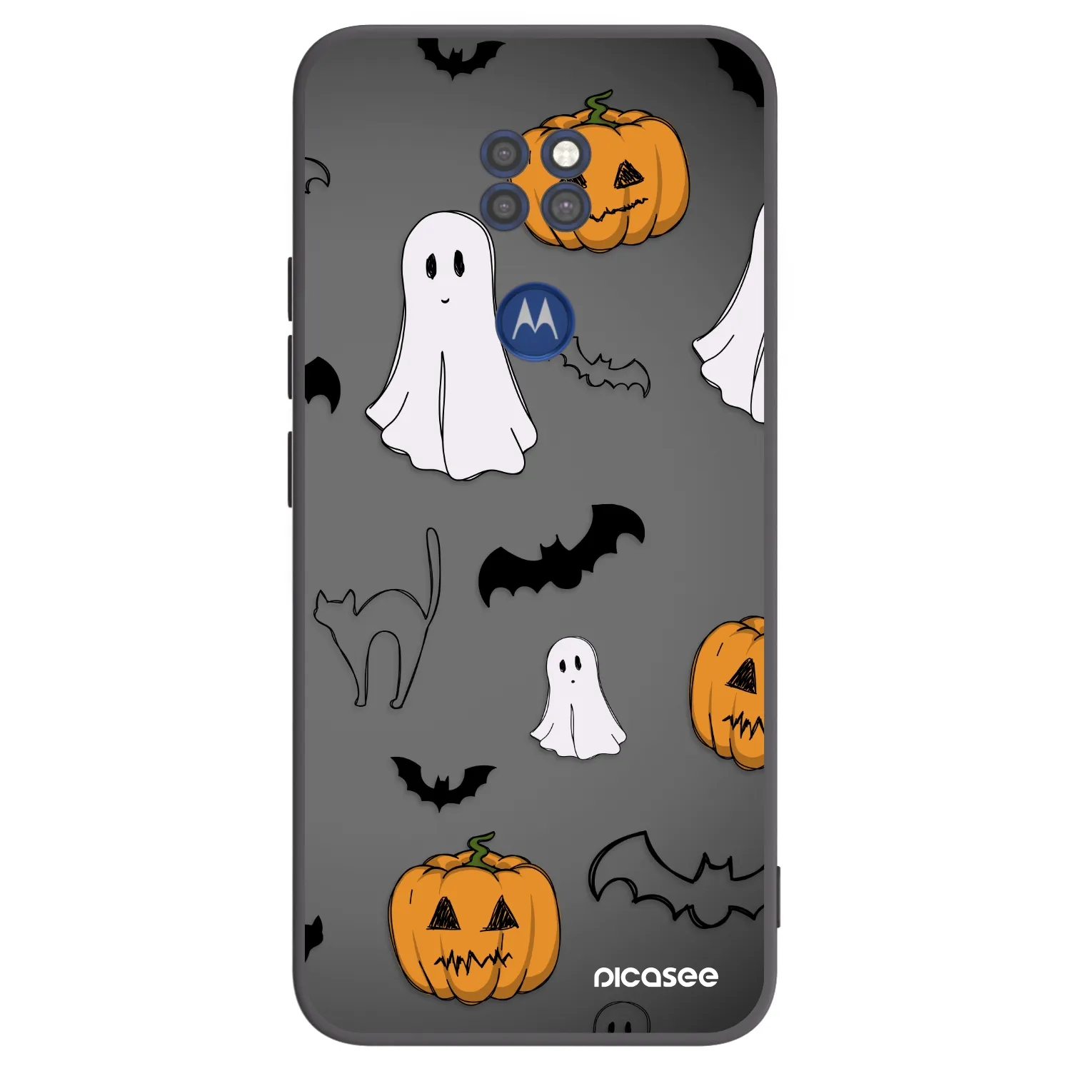 Picasee silikonový černý obal pro Motorola Moto G9 Play - Spooky crew